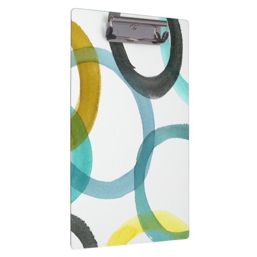 Gele en blauwe cirkels met elkaar verbinden klembord (Rechts)