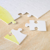 Gele en blauwe cirkels met elkaar verbinden legpuzzel (Zijkant)