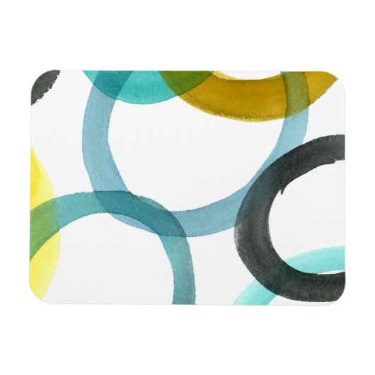 Gele en blauwe cirkels met elkaar verbinden magneet (Horizontaal)