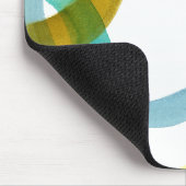 Gele en blauwe cirkels met elkaar verbinden muismat (Hoek)