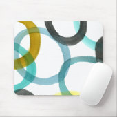 Gele en blauwe cirkels met elkaar verbinden muismat (Met muis)