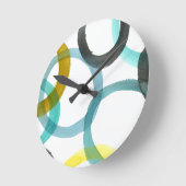 Gele en blauwe cirkels met elkaar verbinden ronde klok (Hoek)