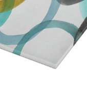 Gele en blauwe cirkels met elkaar verbinden snijplank (Hoek)