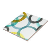 Gele en blauwe cirkels met elkaar verbinden tegeltje (Zijkant)