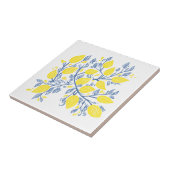 Gele en blauwe citroenwijnstokken tegel tegeltje (Zijkant)