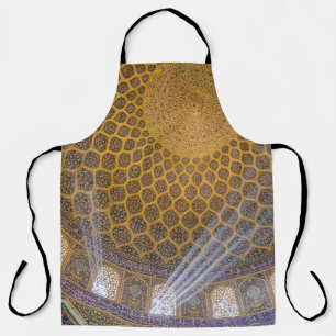 Gele en blauwe florale textiel schort