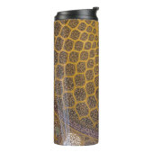 Gele en blauwe florale textiel thermosbeker (Gedraaid links)