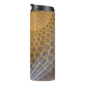 Gele en blauwe florale textiel thermosbeker (Geroteerd rechts)