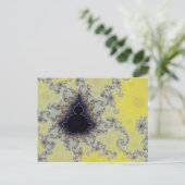 Gele en Blauwe Fractal Mandelbrot Briefkaart (Staand voorkant)