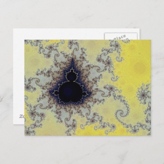 Gele en Blauwe Fractal Mandelbrot Briefkaart (Voorkant / Achterkant)
