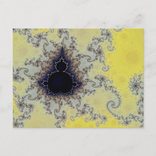 Gele en Blauwe Fractal Mandelbrot Briefkaart (Voorkant)