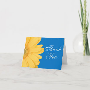 Gele en Blauwe Gerber Daisy Thank You Cards Bedankkaart