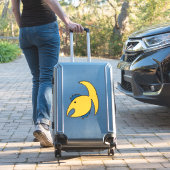 Gele en blauwe grillige vis sticker (Koffer Insitu)