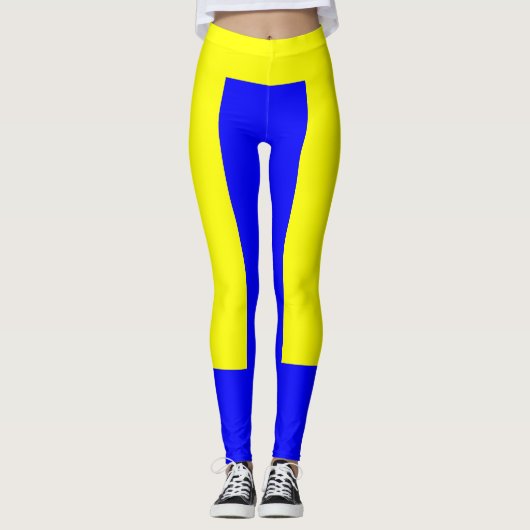 Gele en blauwe Leggings (Voorkant)