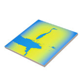 Gele en blauwe reiger tegel tegeltje (Zijkant)