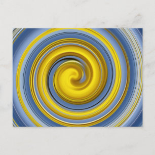 Gele en blauwe spiraal briefkaart