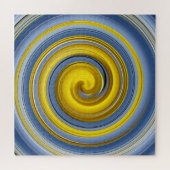 Gele en blauwe spiraal legpuzzel (Horizontaal)