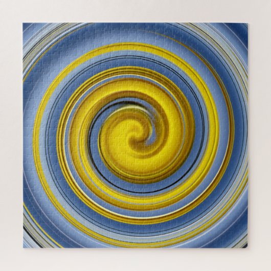Gele en blauwe spiraal legpuzzel (Verticaal)