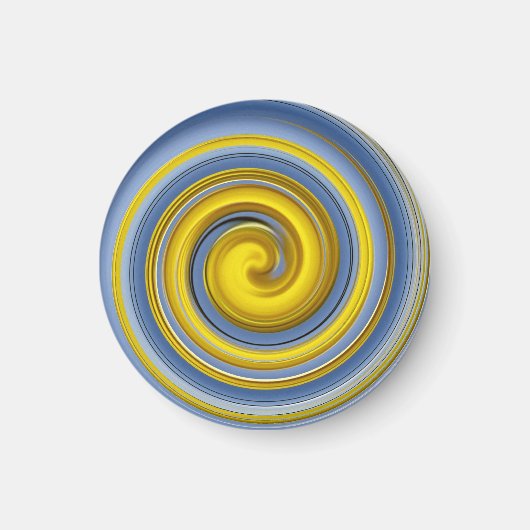 Gele en blauwe spiraal magneet (Voorkant)
