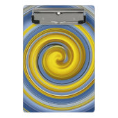 Gele en blauwe spiraal mini klembord (Voorkant)