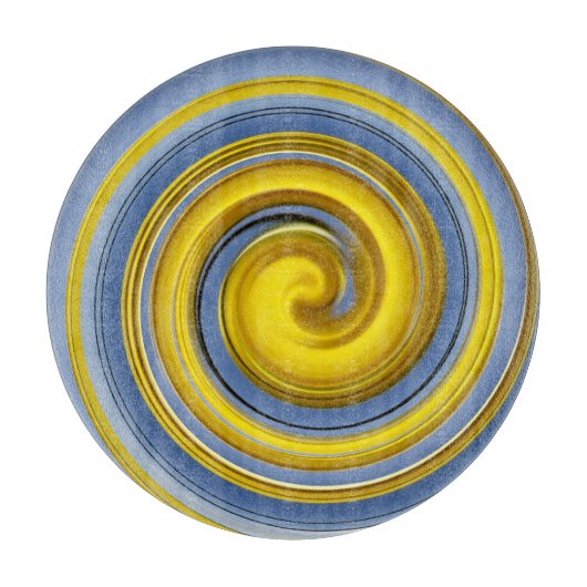 Gele en blauwe spiraal snijplank (Voorkant)