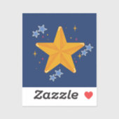 Gele en Blauwe Ster Stickers (Vel)