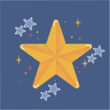 Gele en Blauwe Ster Stickers