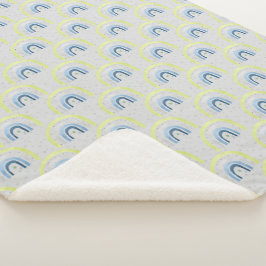 Gele en blauwe sterren en Rainbows Baby Boy Sherpa Deken