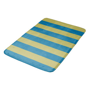 gele en blauwe strepen badmat