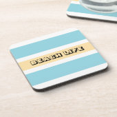 Gele en blauwe strepen bier onderzetter (Linkerzijde)