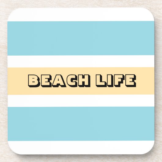 Gele en blauwe strepen bier onderzetter (Voorkant)