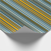 Gele en blauwe strepen cadeaupapier (Hoek)