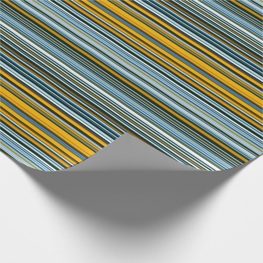 Gele en blauwe strepen cadeaupapier (Hoek)