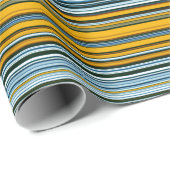Gele en blauwe strepen cadeaupapier (Rol Hoek)