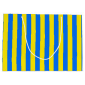 Gele en blauwe strepen groot cadeauzakje (Achterkant)