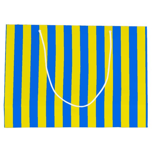 Gele en blauwe strepen groot cadeauzakje (Achterkant)