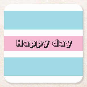 Gele en blauwe strepen kartonnen onderzetters