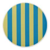 gele en blauwe strepen keramische knop (Voorkant)