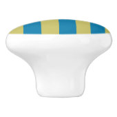 gele en blauwe strepen keramische knop (Zijkant)