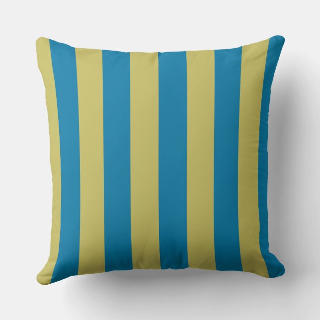 gele en blauwe strepen kussen (Achterkant)