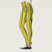 Gele en Blauwe Strepen (met bloem) Leggings (Links)