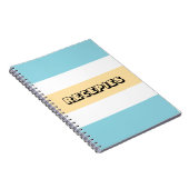 Gele en blauwe strepen notitieboek (Rechterzijde)