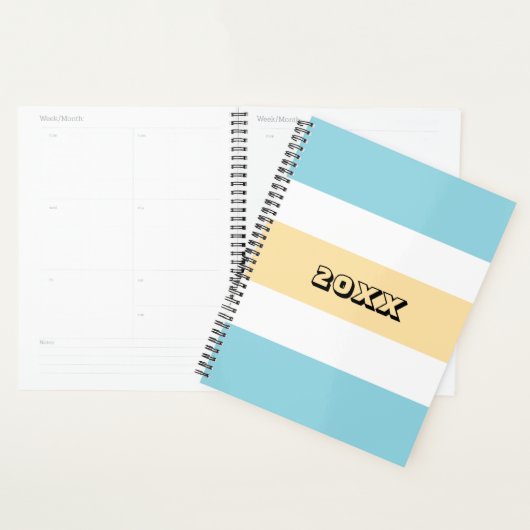 Gele en blauwe strepen planner (Display)