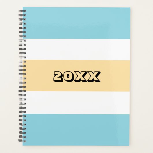 Gele en blauwe strepen planner (Voorkant)