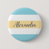  gele en blauwe strepen ronde button 5,7 cm (Voorkant)