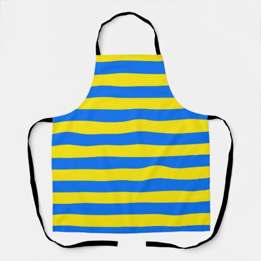 Gele en blauwe strepen schort (Voorkant)
