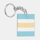 Gele en blauwe strepen sleutelhanger (Voorkant Links)
