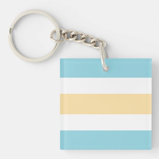 Gele en blauwe strepen sleutelhanger (Voorkant)