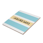 Gele en blauwe strepen tegeltje (Zijkant)