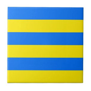 Gele en blauwe strepen tegeltje